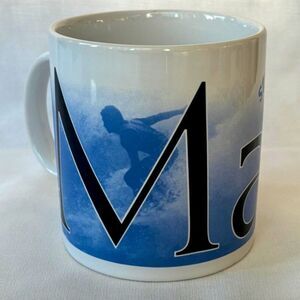 Starbucks Maui City Series 20 oz Mug Cup 2001 White Blue Surfer Ocean Jan Belson